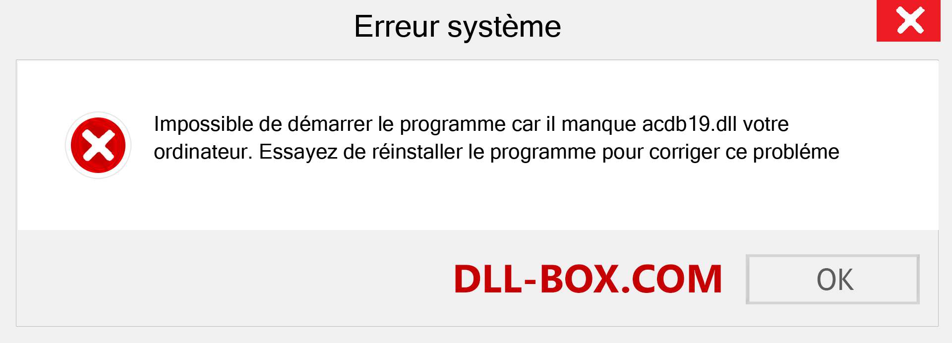 Le fichier acdb19.dll est manquant ?. Télécharger pour Windows 7, 8, 10 - Correction de l'erreur manquante acdb19 dll sur Windows, photos, images